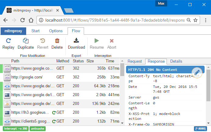mitmweb screenshot