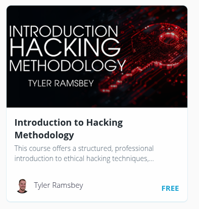 Tyler Ramsbey Hacking course screenshot